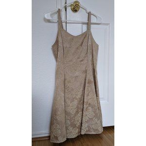 Nite Kraze Vintage 90's Champagne Jacquard Dress Size 7/8 Medium